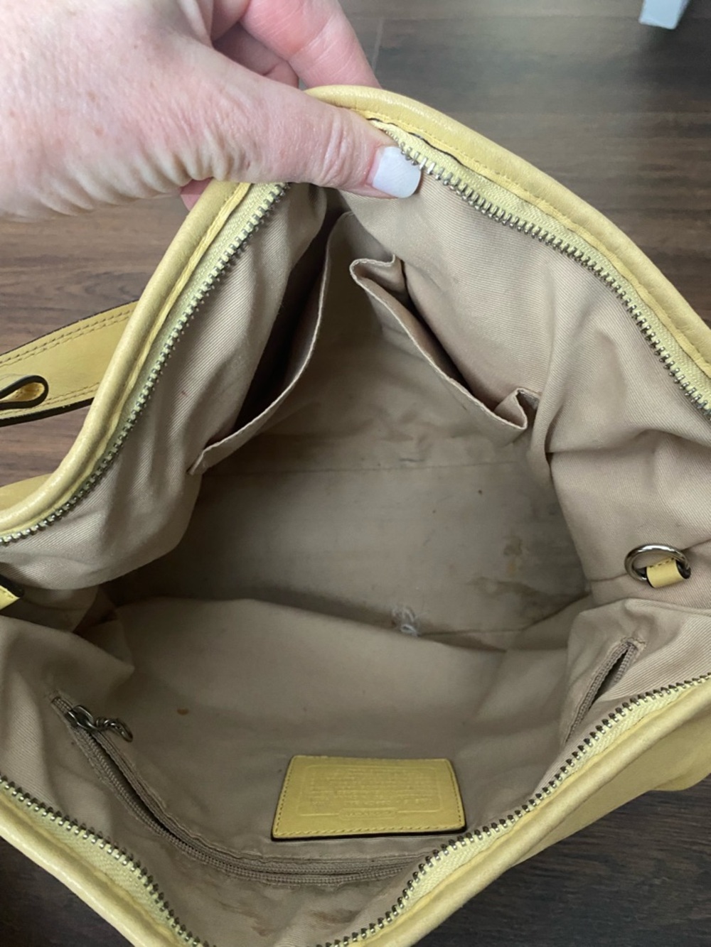 Coach Soft Yellow Leather Shoulder Hobo - Picture 5 of 6